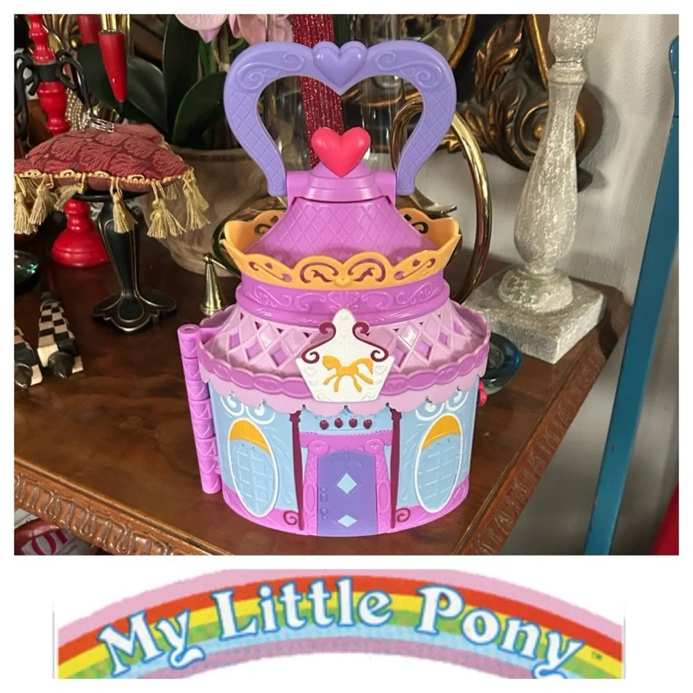 Purple and Pink Toy Castle with Heart Handle